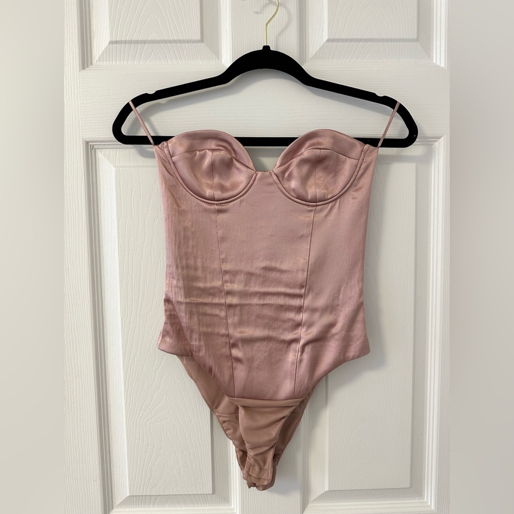 Zara silk bustier bodysuit